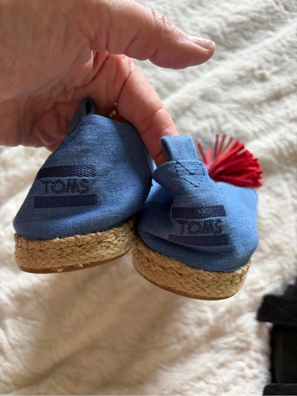 Tom’s x Clare V. Blue Espadrille Tassel Slip-On Shoes